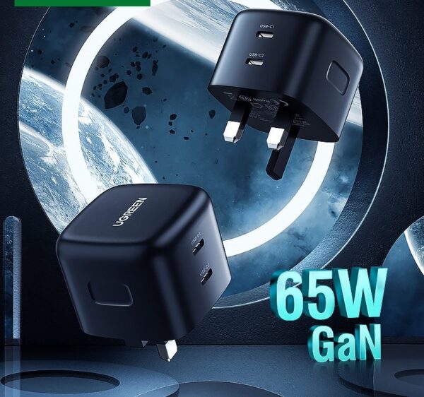 UGREEN 65W GaN Charger UK Plug Quick Charge 4.0 3.0 USB Type-C